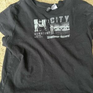 Black Graphic crop T-Shirt